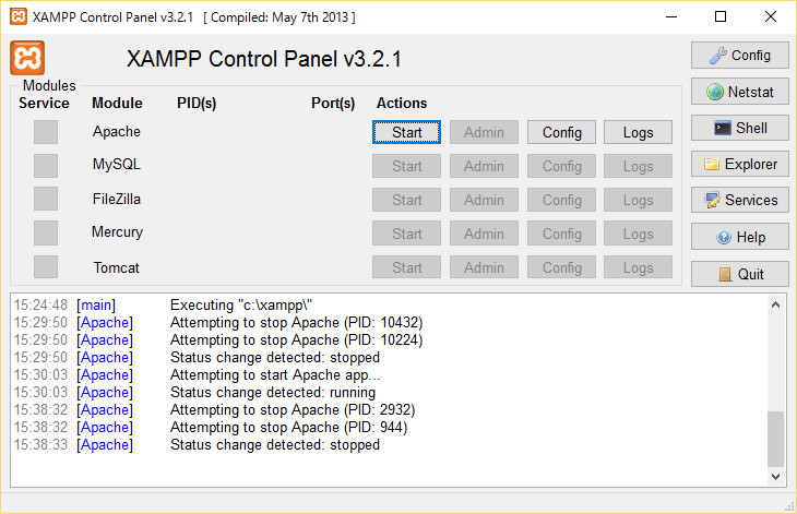 xampp_cp_stoptoStart